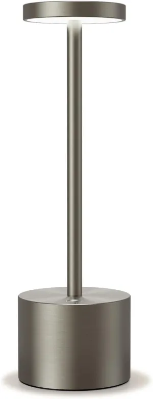 Cordless Table Lamp- LED Rechargeable Portable Table Lamps,5000mAh Battery Operated 3 Color Dimmable Touch Lamps,Waterproof Lamp for Bedroom Dining Room Restaurant Outdoor (Silver)