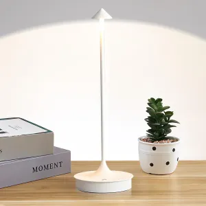 Cordless Table Lamps Rechargeable, LED Desk Lamp 4000mAh Battery Operated Outdoor Waterproof Portable Touch Dimmable Table Light for Patio/Restaurant/Bar/Indoor (White-1PC)