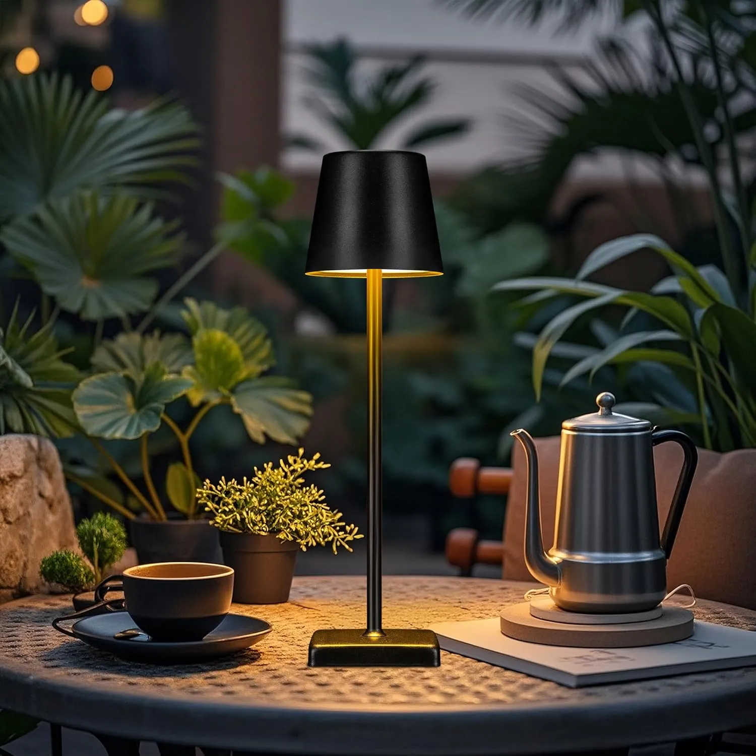 Cordless Table Lamps,Rechargeable Outdoor Solar LED Lamp,Portable USB Desk Lamp Waterproof,2000mAh Battery Operated,Touch Stepless Dimming Light for Bedroom,Restaurants,Patio,Camping