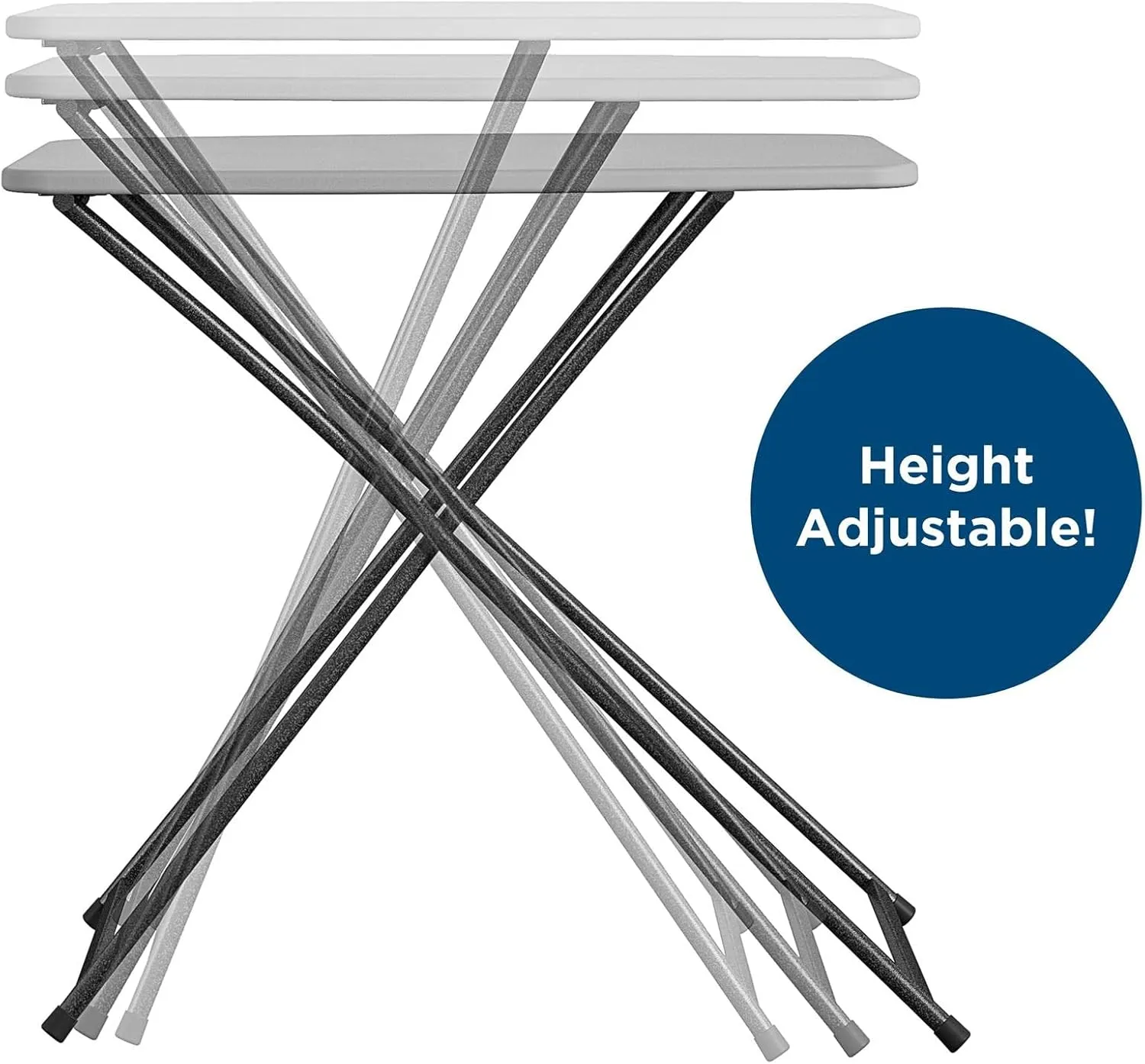 COSCO Folding Activity Tables, 2-Pack - Versatile Indoor/Outdoor Furniture Set with Adjustable Height, Easy-to-Clean Resin Surface, Steel Frame Construction