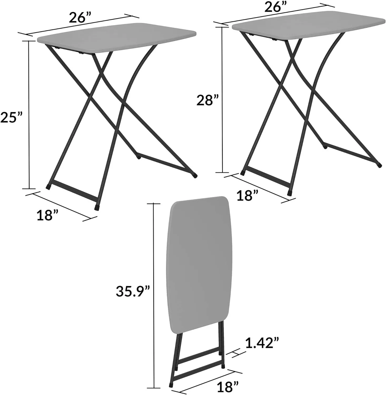 COSCO Folding Activity Tables, 2-Pack - Versatile Indoor/Outdoor Furniture Set with Adjustable Height, Easy-to-Clean Resin Surface, Steel Frame Construction