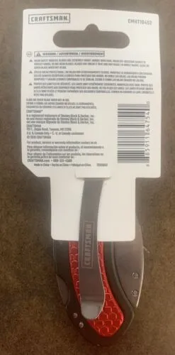 Craftsman Black / Red Folding Lockback Utility Knife Brand New