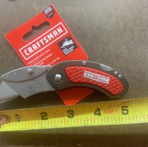 Craftsman Black / Red Folding Lockback Utility Knife Brand New