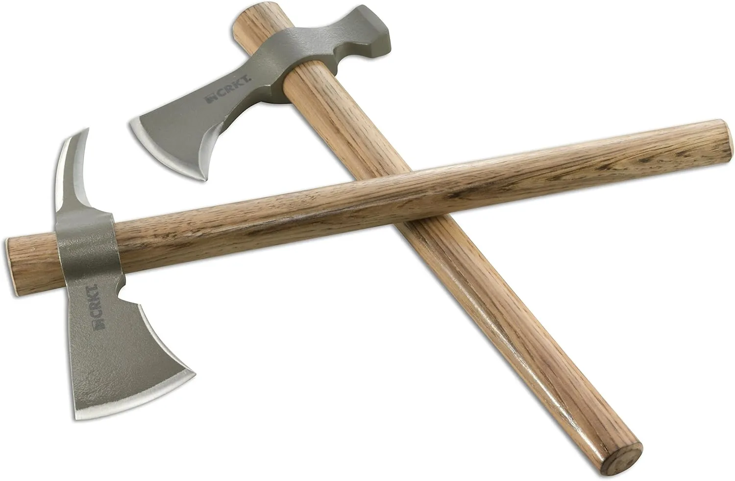 CRKT Woods Kangee Tomahawk Axe: RMJ T-Hawk Lightweight Outdoor Camping Axe with Spike, Forged Carbon Steel Blade and Hickory Wooden Handle 2735