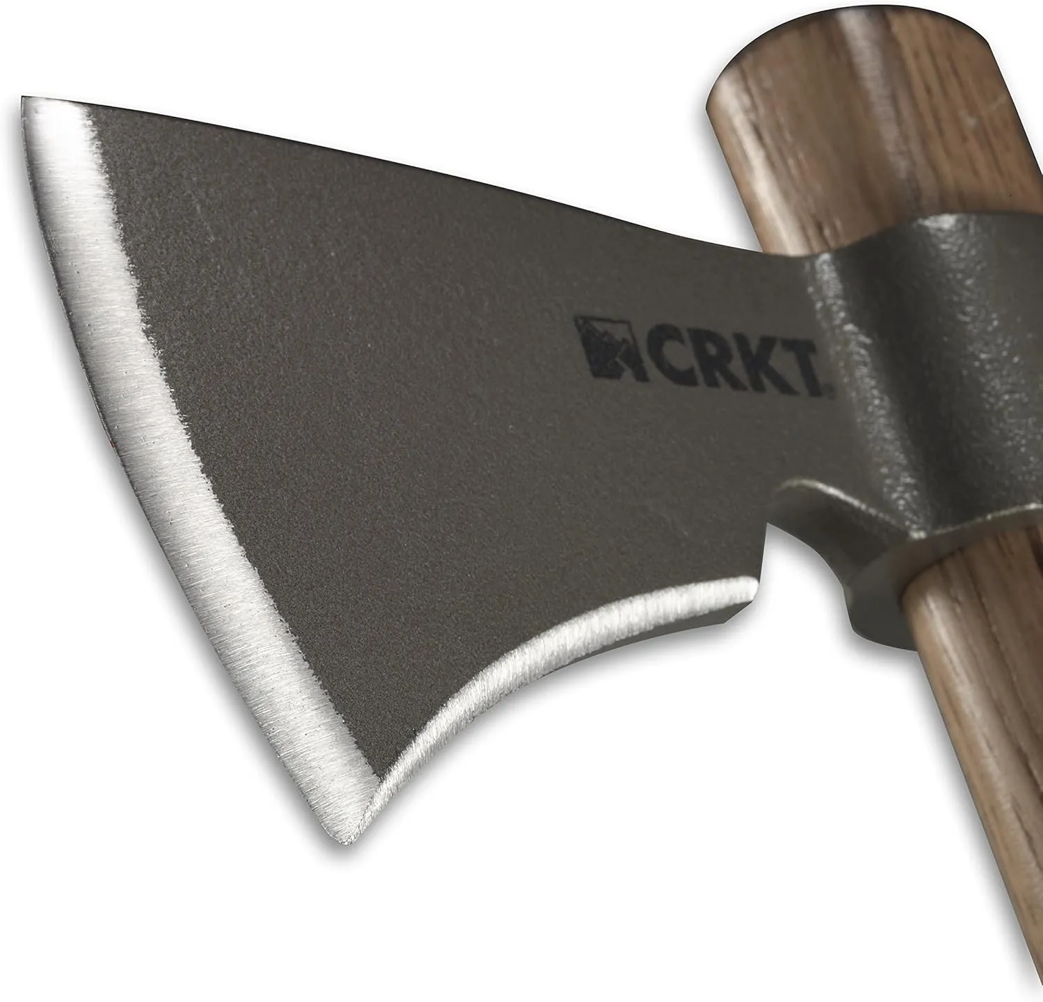 CRKT Woods Kangee Tomahawk Axe: RMJ T-Hawk Lightweight Outdoor Camping Axe with Spike, Forged Carbon Steel Blade and Hickory Wooden Handle 2735