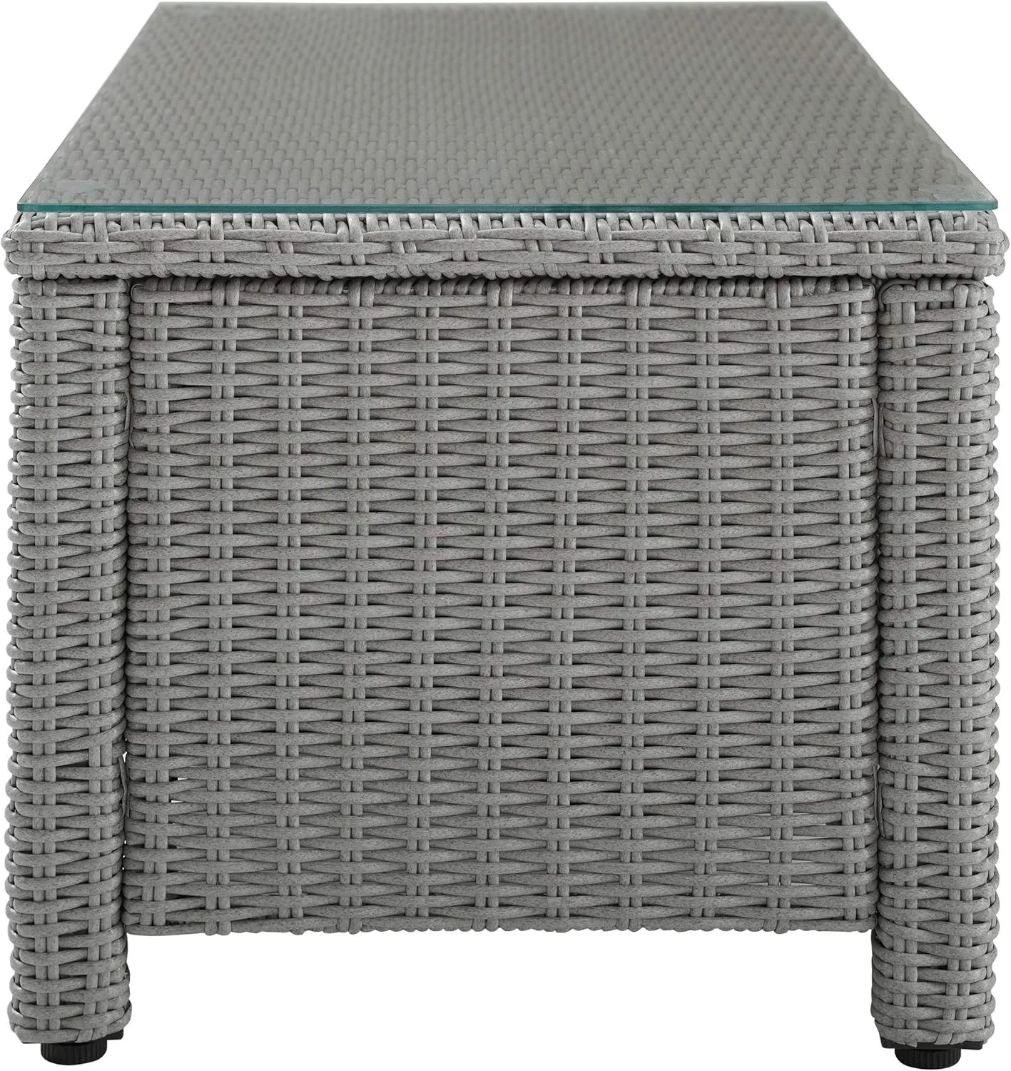 Crosley Furniture Bradenton All Weather Rattan Wicker Outdoor Coffee Table for Patio, Deck, Porch, Gray