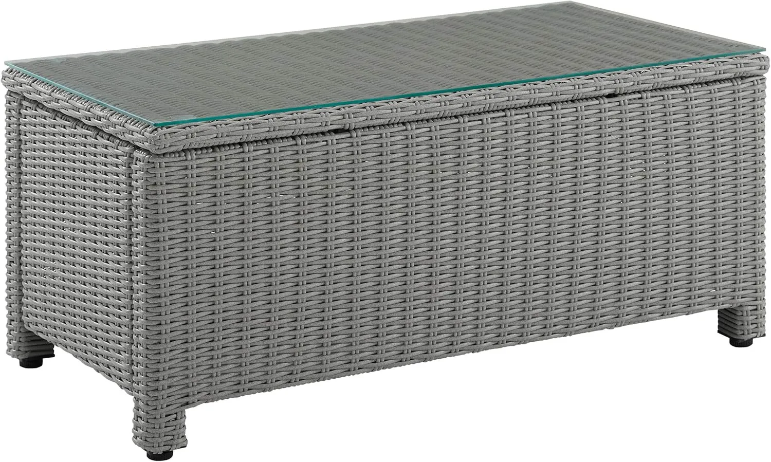 Crosley Furniture Bradenton All Weather Rattan Wicker Outdoor Coffee Table for Patio, Deck, Porch, Gray