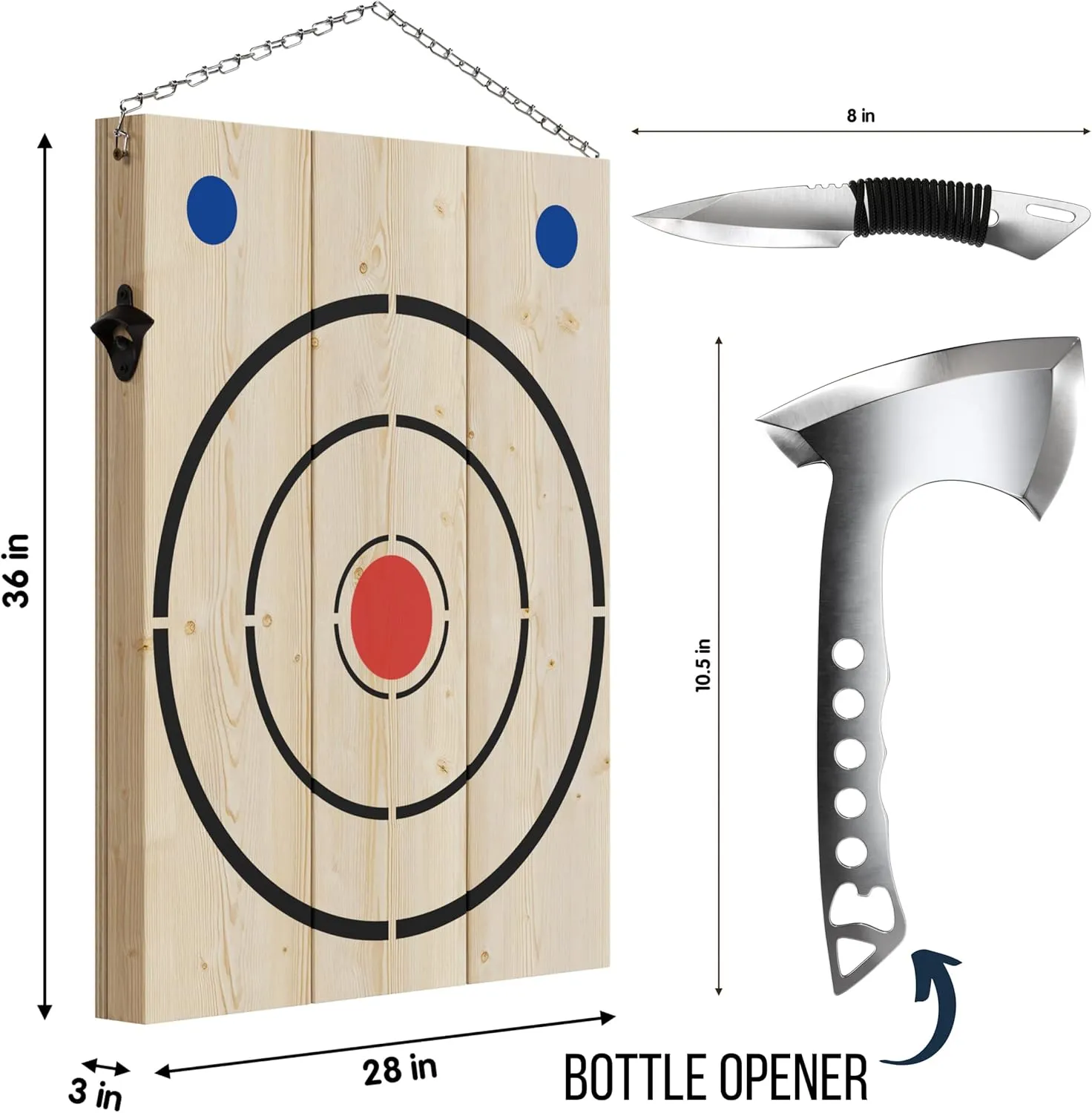 Crown Display Axe Throwing Target Board for Axe Throwing Game I Wooden Shooting Targets for Throwing Knives Throwing Axes and Hatchets I Made in The USA