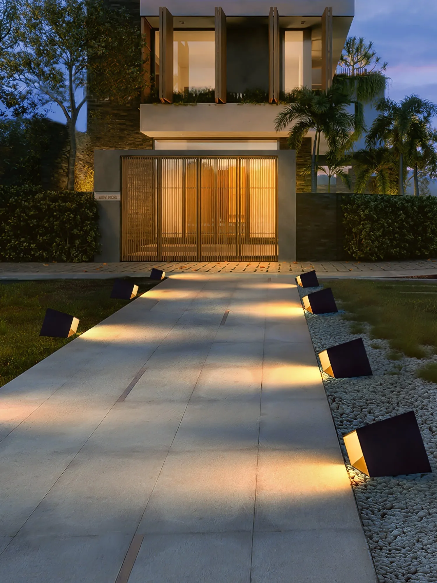 Cube Garden Solar Light – Modern Outdoor LED Lantern with Remote Control