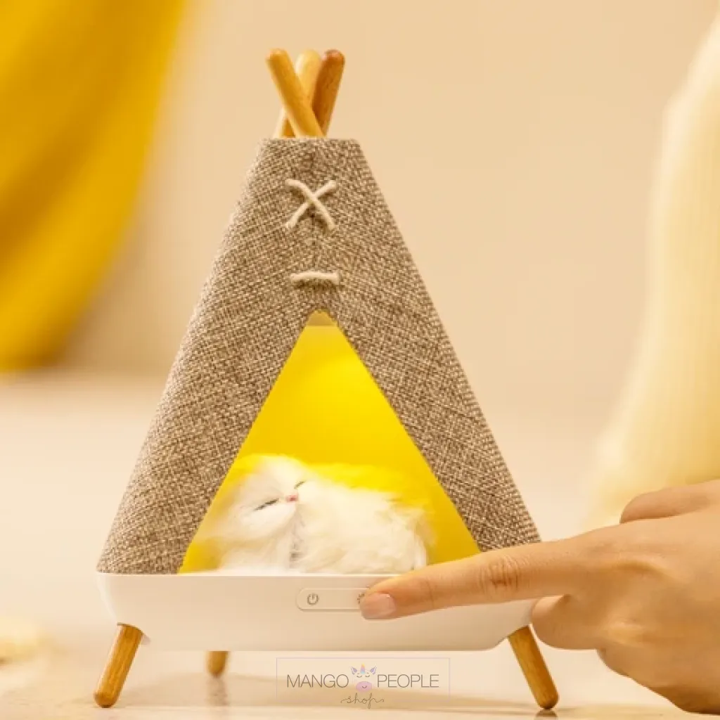 CUTE CAT TENT HOUSE NIGHT LAMP WITH  BLUETOOTH SPEAKER