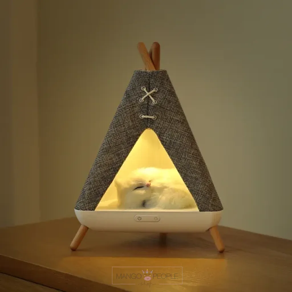 CUTE CAT TENT HOUSE NIGHT LAMP WITH  BLUETOOTH SPEAKER
