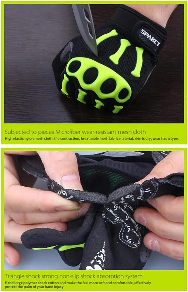 Cycling Gloves Mountain Bike Bicycle Gloves - Breathable Gel Pad Shock-Absorbing Anti-Slip MTB DH Road Racing Full Finger Gloves for Men Women Youth
