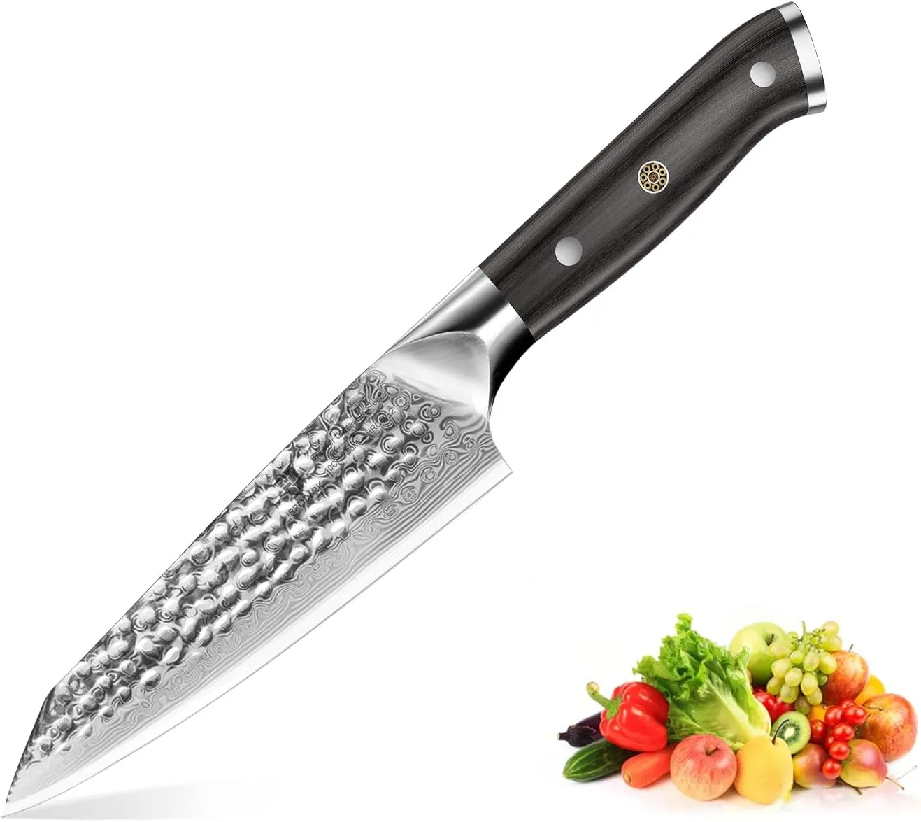 Damascus Paring Knife 5.5 inch: Japanese VG-10 Steel Core, Ultra-Sharp Utility Knife, Full Tang Professional Peeling Knife with Ergonomic Ebony Wood Handle, Premium Box