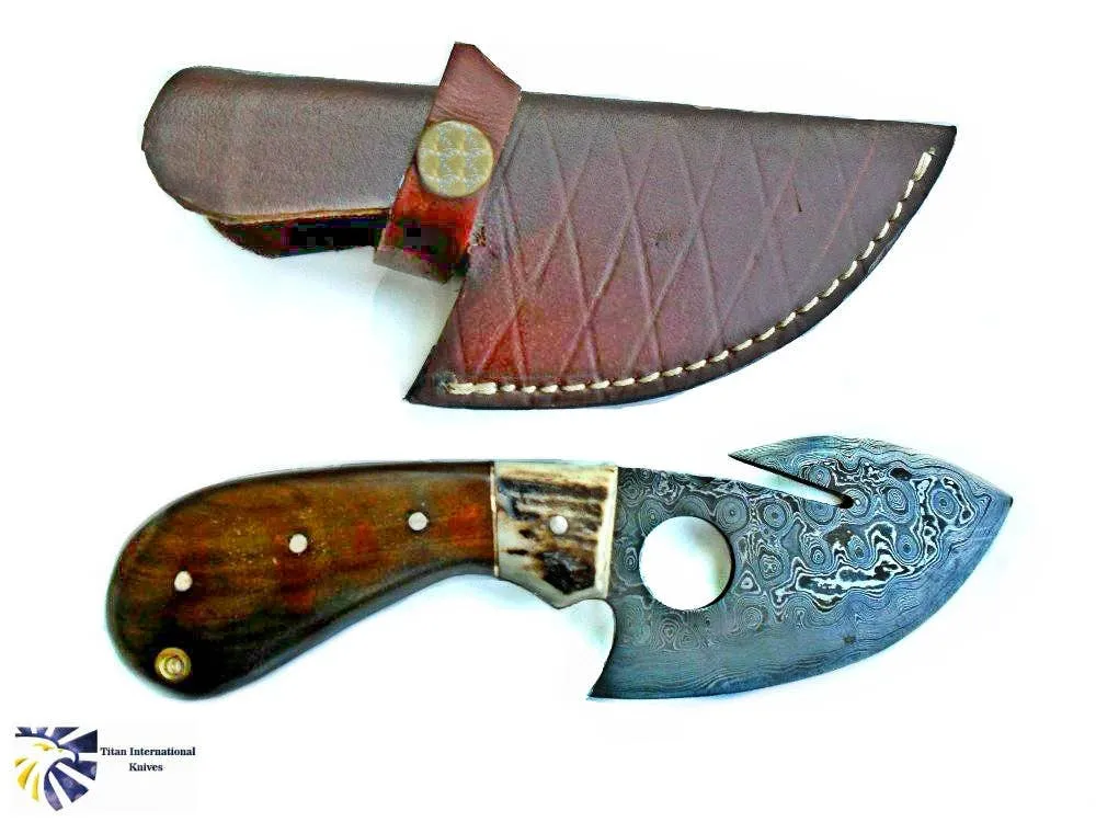 Damascus Steel Custom Forged Outdoor Utility Knife
