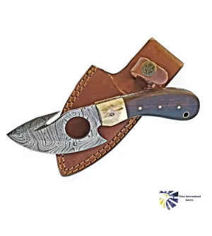 Damascus Steel Custom Forged Outdoor Utility Knife