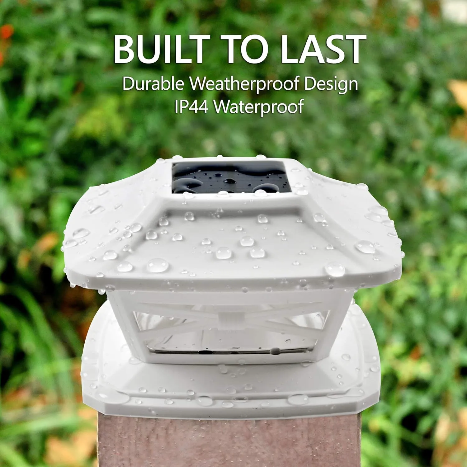 Davinci Lighting Flexfit Solar Outdoor Post Cap Lights - Includes Bases for 4x4 5x5 6x6 Wooden Posts - Bright LED Light - Pearl White (4 Pack)
