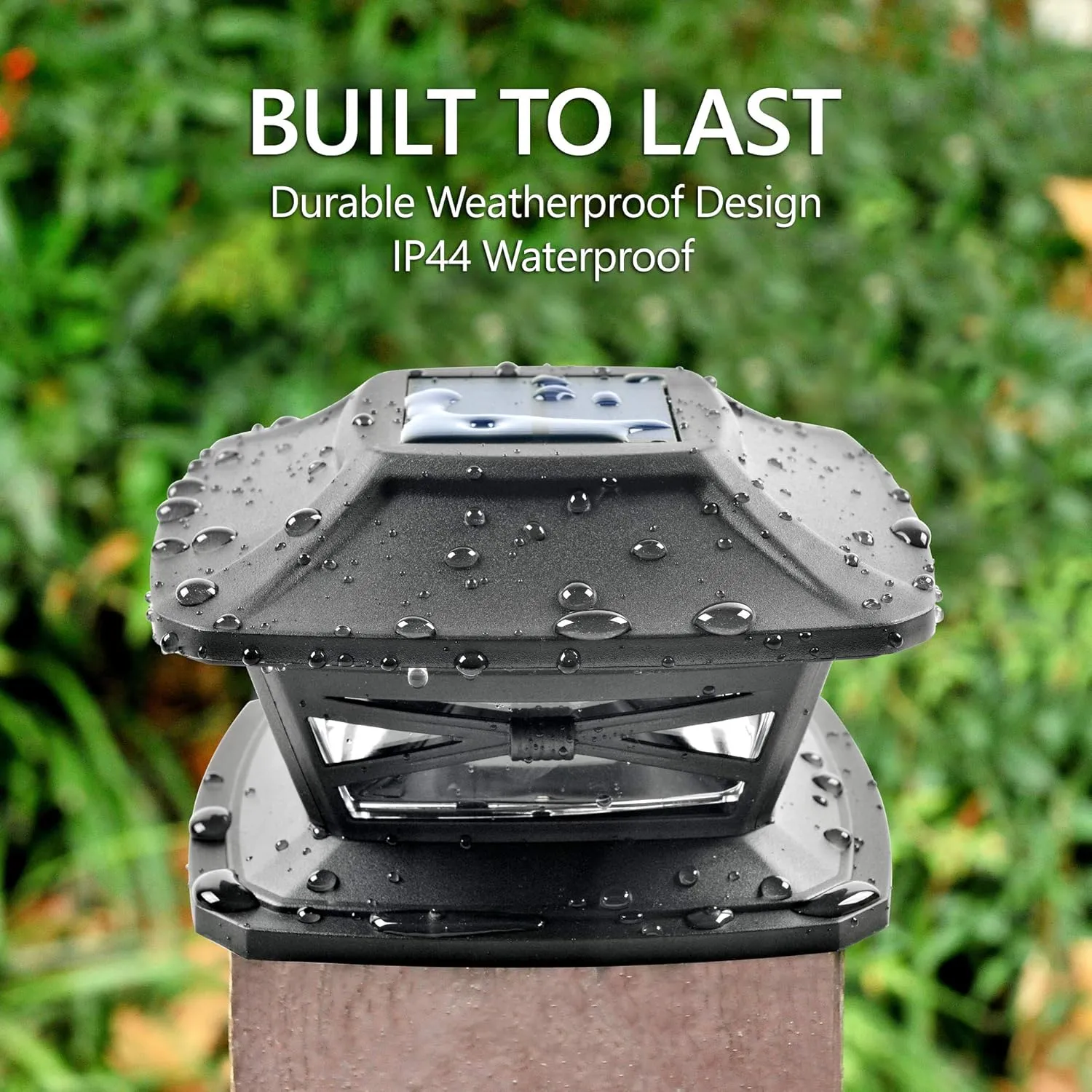 Davinci Lighting Flexfit Solar Outdoor Post Cap Lights - Includes Bases for 4x4 5x5 6x6 Wooden Posts - Bright LED Light - Slate Black (8 Pack)
