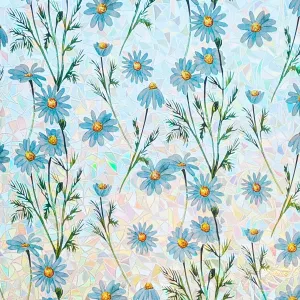 Decorative Window Privacy Film Stained Glass Film Rainbow Daisy Window clings Non-Adhesive Reusable UV Blocking Door Covering for Home and Office,35 inches by 78.7 inches