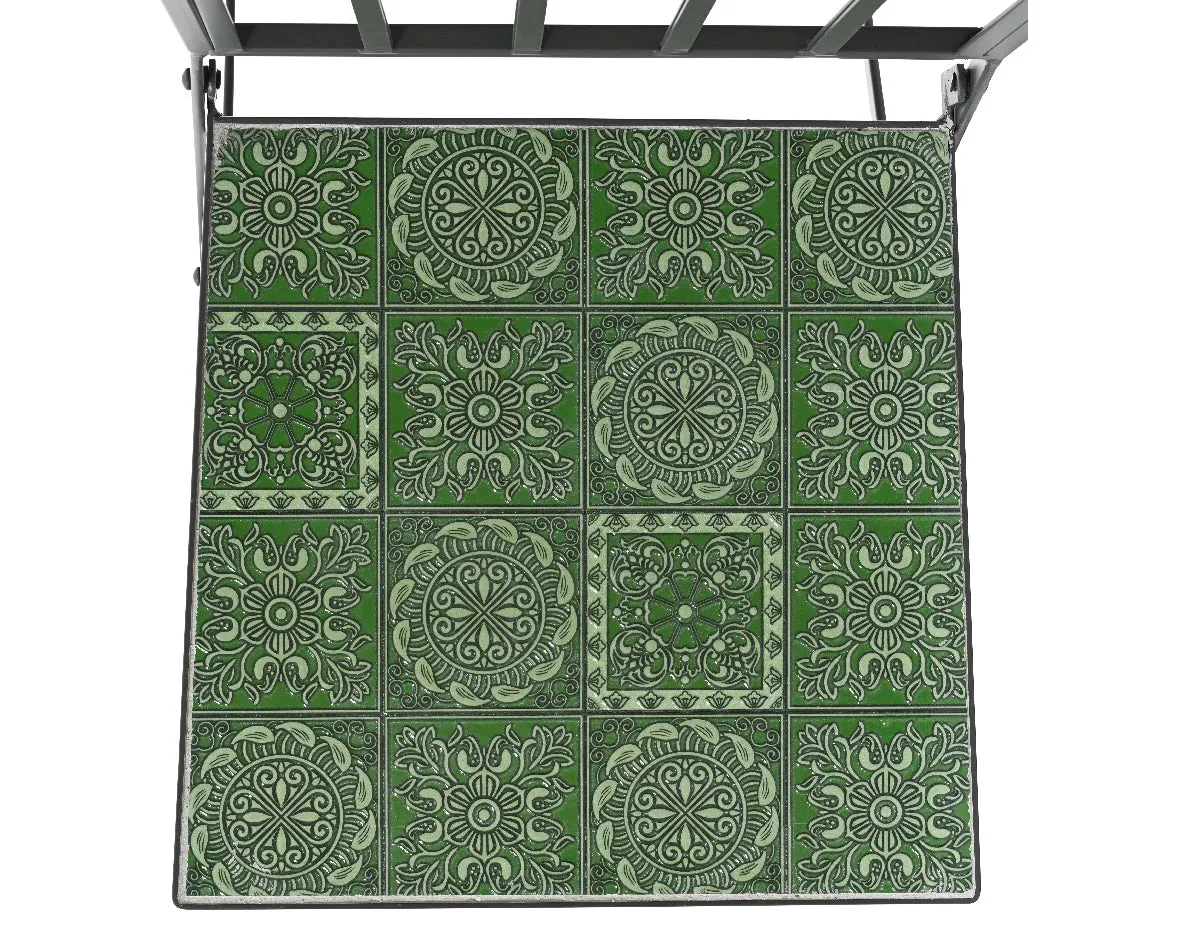 Decoris 71cm Averio Mosaic Stone 2-Seater Sqaure Iron Bistro Set