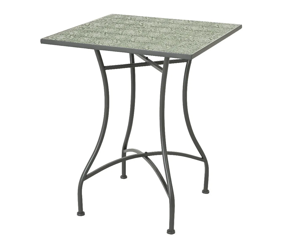 Decoris 71cm Averio Mosaic Stone 2-Seater Sqaure Iron Bistro Set