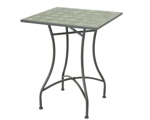 Decoris 71cm Averio Mosaic Stone 2-Seater Sqaure Iron Bistro Set
