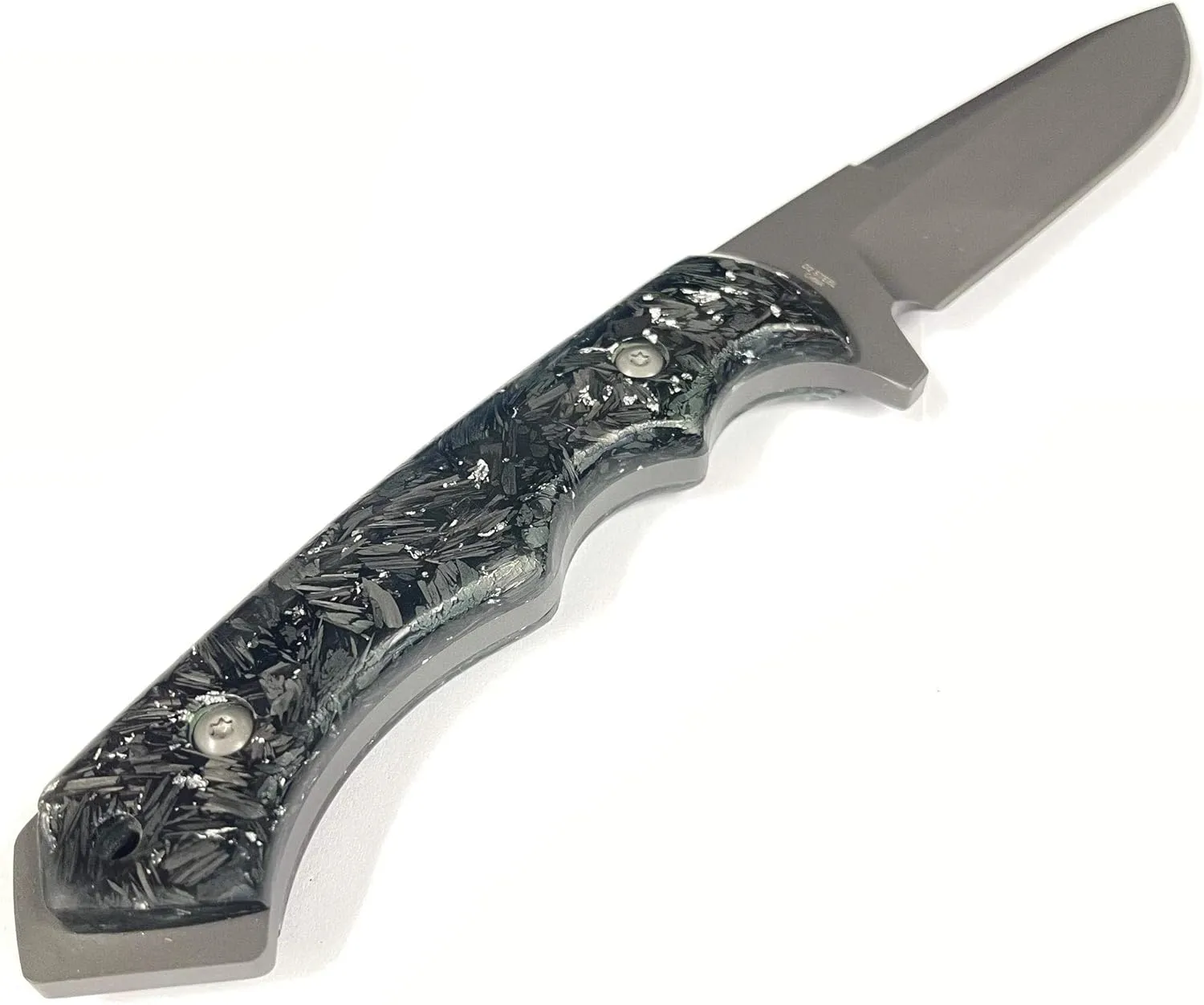 DEFCON D2 Tool Steel Hunting Fixed Blade Knife I 4" Blade I w/Kydex Sheath I Forged Carbon Fiber Resin Handle I Durable I Outdoor I Hunting I Camping I Utility I Model TD007 (Silver)