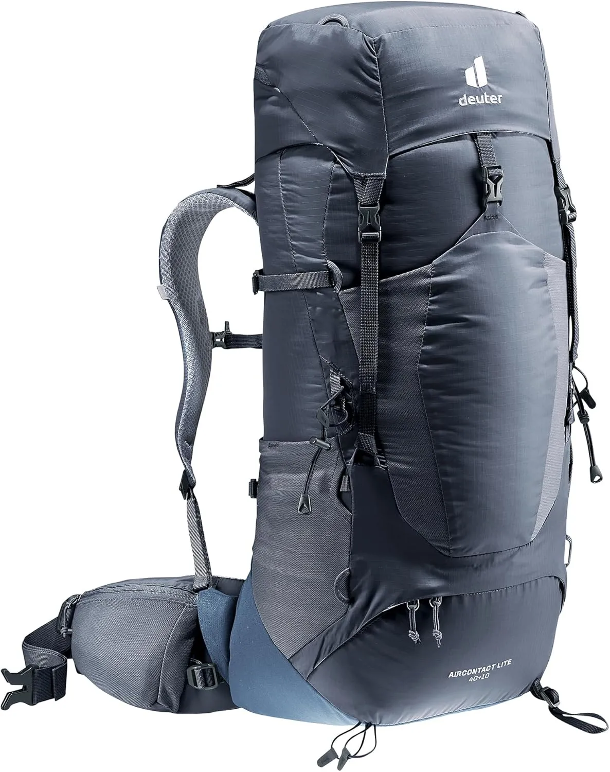 Deuter Unisex Aircontact Lite 40   10 L, Lightweight Backpacking & Hiking Backpack for Men & Women, 40   10 Liters - Black-Marine