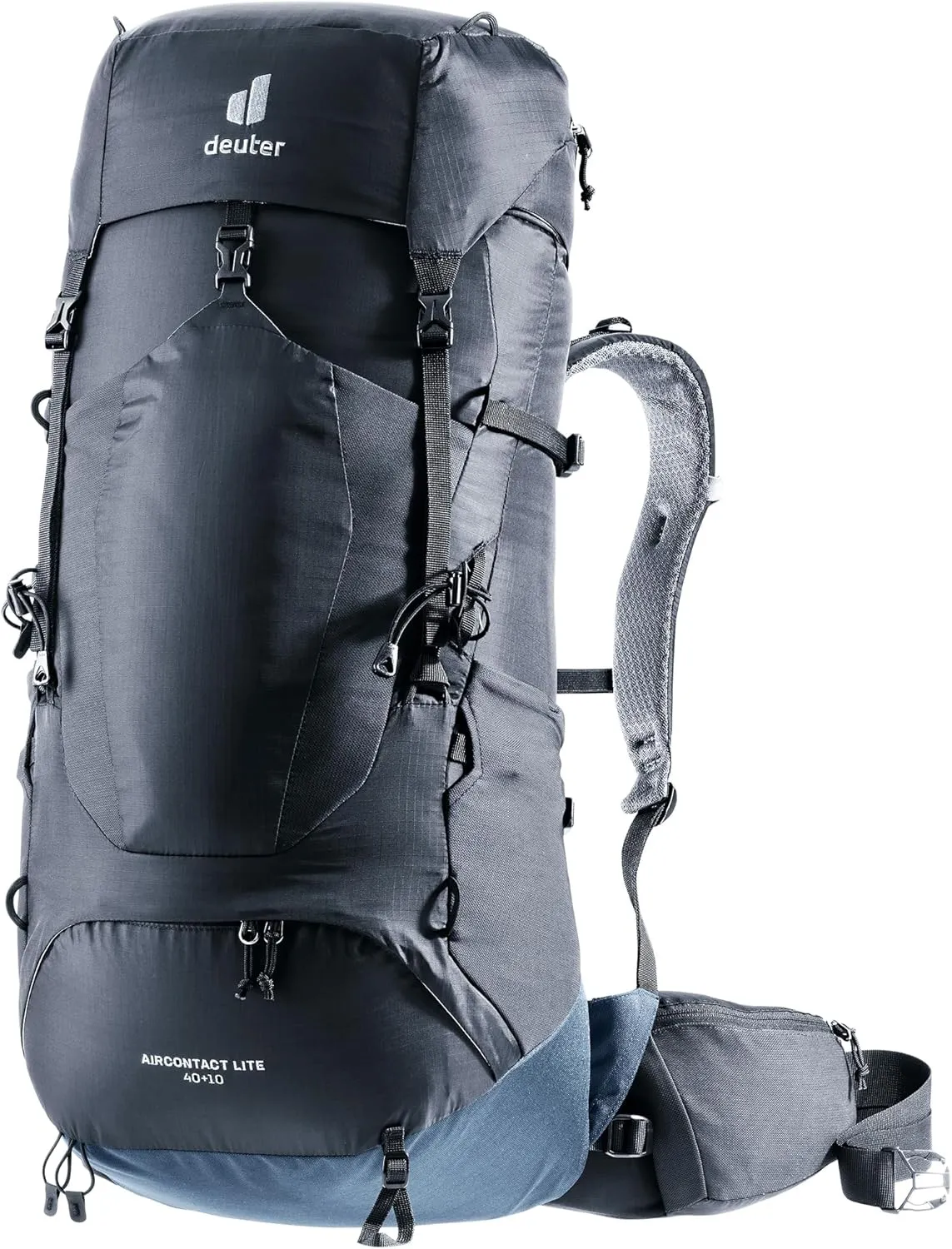 Deuter Unisex Aircontact Lite 40   10 L, Lightweight Backpacking & Hiking Backpack for Men & Women, 40   10 Liters - Black-Marine