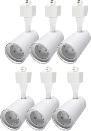 DingZ 12W Dimmable LED Track Lighting Heads Compatible with Single Circuit H Type Track Lighting Rail Ceiling Spotlight for Accent Task Wall Art Exhibition Lighting 24° 4000K White Pack of 6