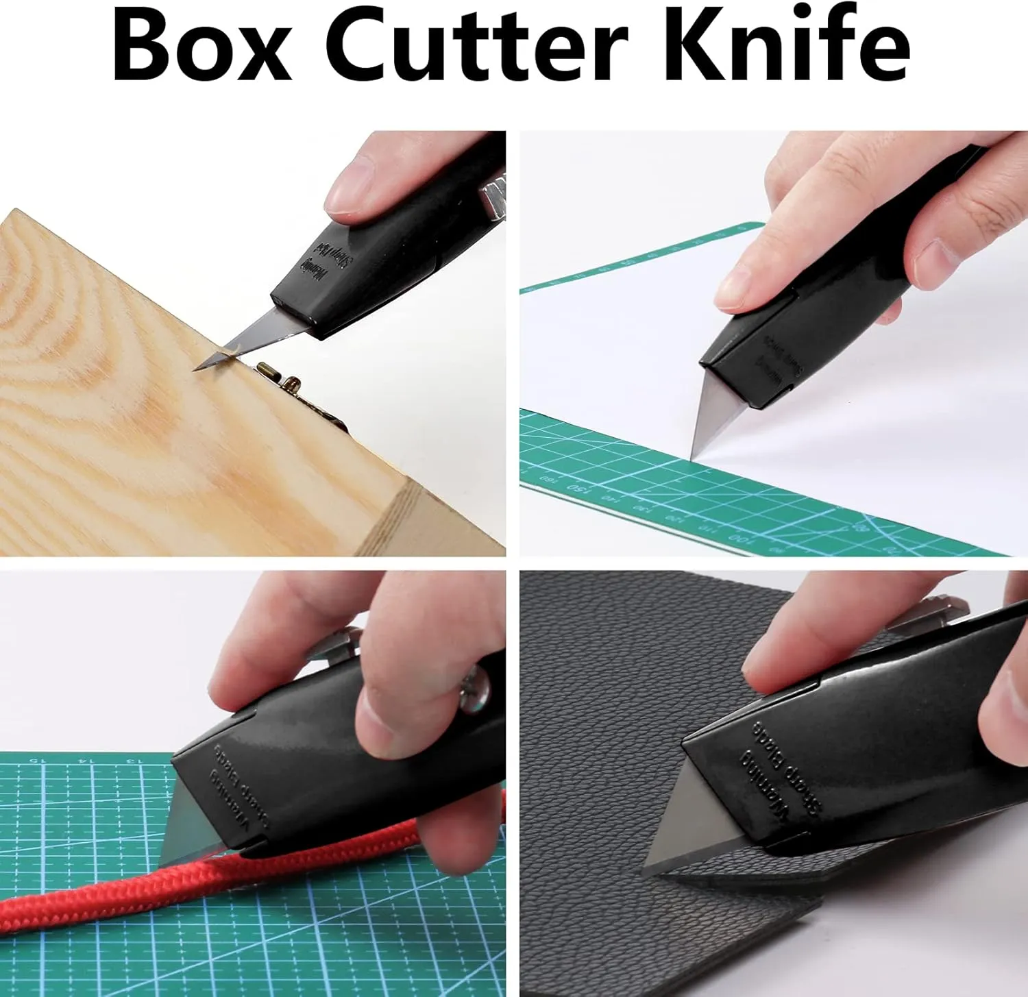 DIYSELF 30 Pack Box Cutter Heavy Duty Aluminium Shell Utility Knife | SK5 Steel Sharp Blade | Retractable Knife for Cutting Cartons Ropes and Cardboard | Home and Office Use (Black)