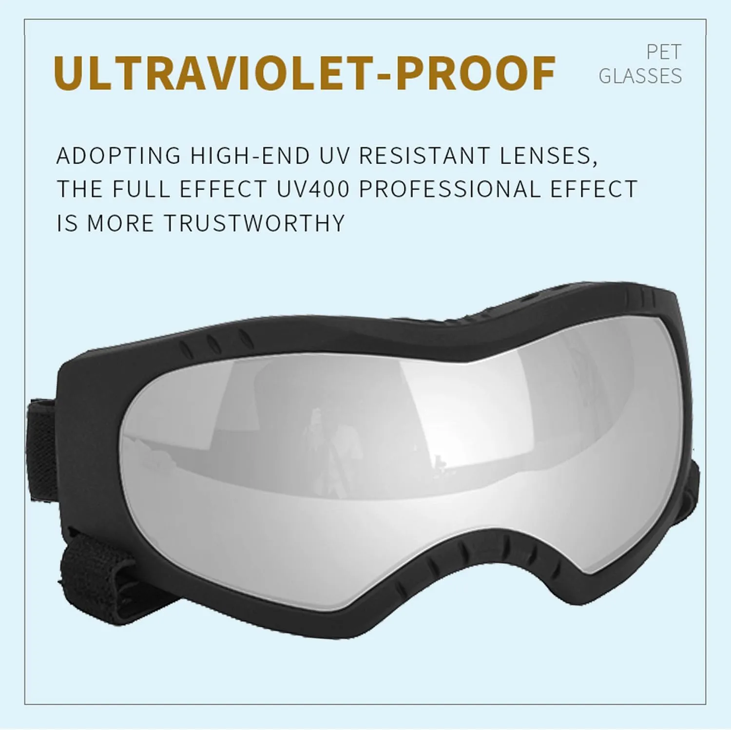 Dog Sunglasses,Doggles Anti-UV Protection,Pet Sunglasses with Adjustable Strap,Suitable for Motorcycle Car Driving Bike Riding Hiking Swimming Wind Dust Fog Dog Eye Protection