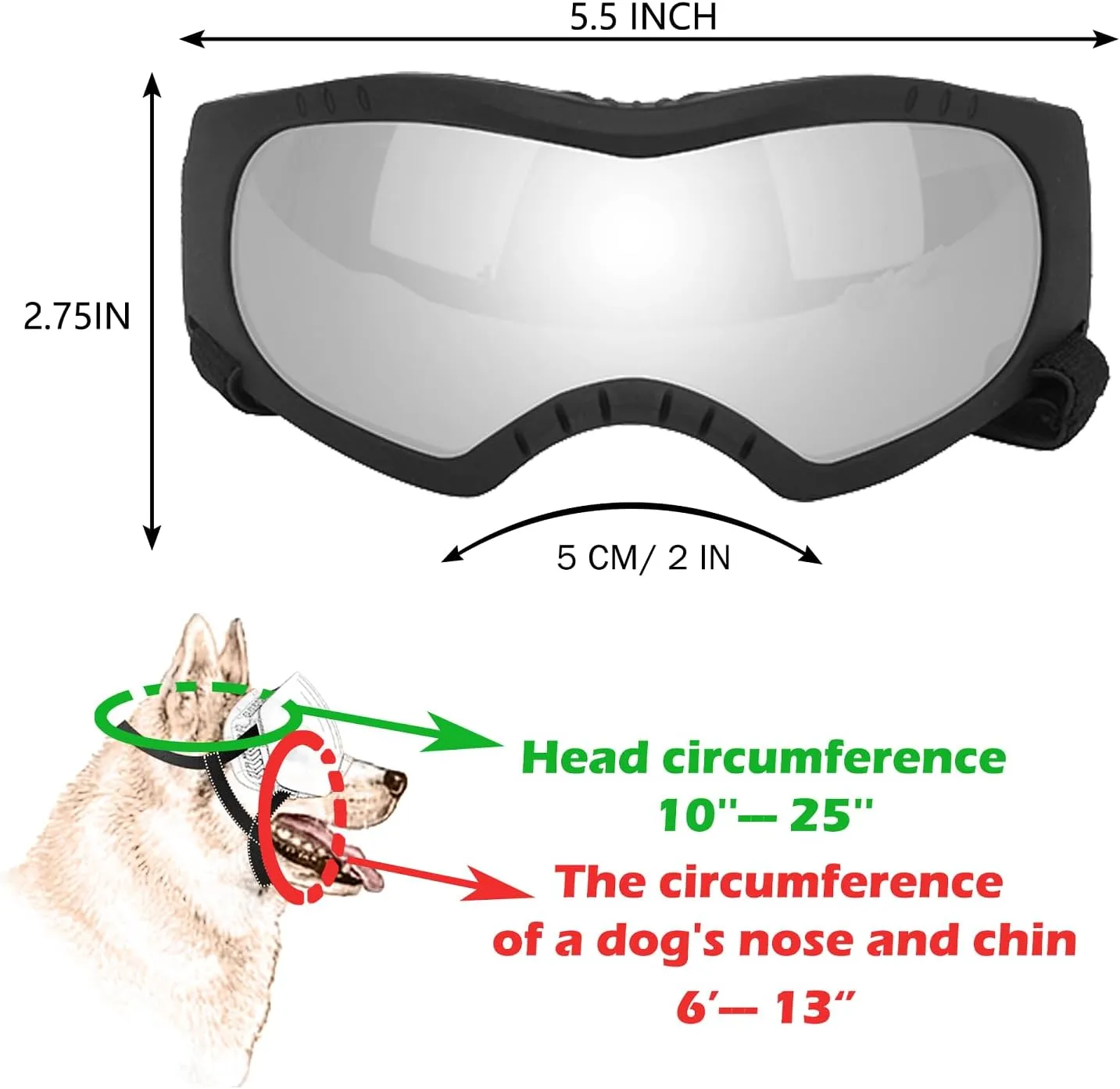 Dog Sunglasses,Doggles Anti-UV Protection,Pet Sunglasses with Adjustable Strap,Suitable for Motorcycle Car Driving Bike Riding Hiking Swimming Wind Dust Fog Dog Eye Protection