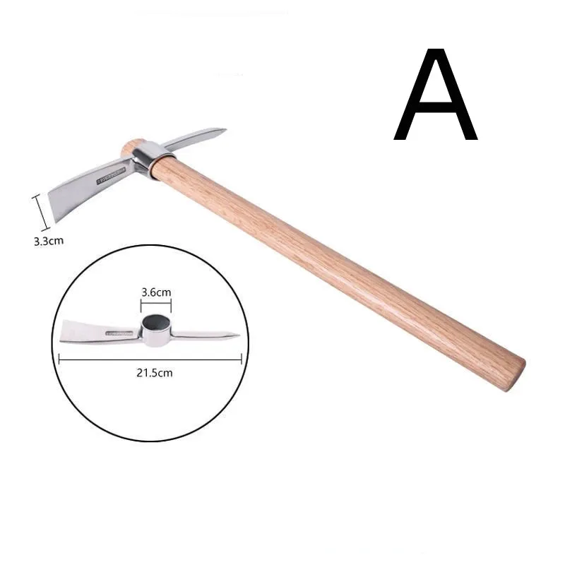 Double Stainless Steel Pickaxe Outdoor Pickaxe Pure Steel High Hardness Tree Root Digging Lamb Pickaxe Portable Ice Pickaxe