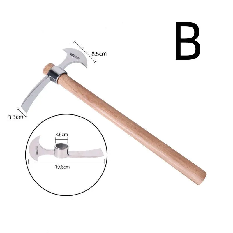 Double Stainless Steel Pickaxe Outdoor Pickaxe Pure Steel High Hardness Tree Root Digging Lamb Pickaxe Portable Ice Pickaxe
