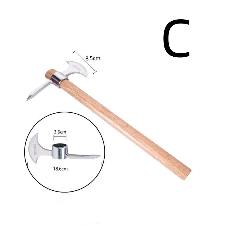 Double Stainless Steel Pickaxe Outdoor Pickaxe Pure Steel High Hardness Tree Root Digging Lamb Pickaxe Portable Ice Pickaxe
