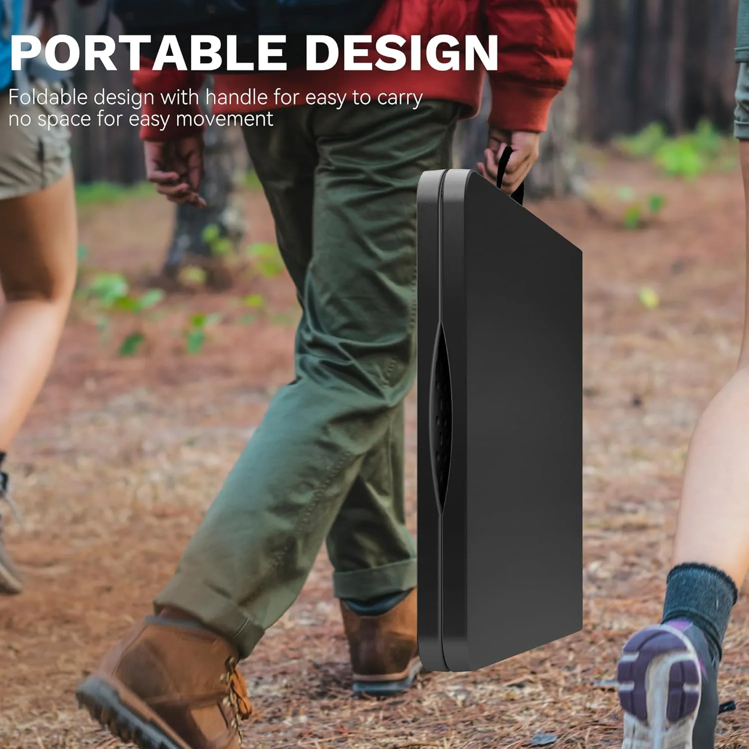 DWVO 6FT Folding Table, Heavy Duty Folding Tables with Carrying Handle, HDPE Fold up Table for Outdoor Camping Picnic Parties, Indoor Events (Black)
