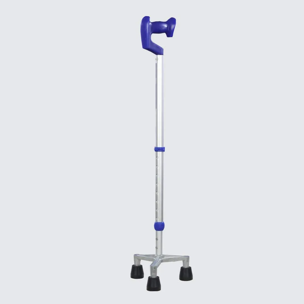 Dyna-Rehaid Crutch Stick-Tripoid Walking Stick with Tripoid Base-Universal Size-Adjustable height of 78 cm to 98 cm