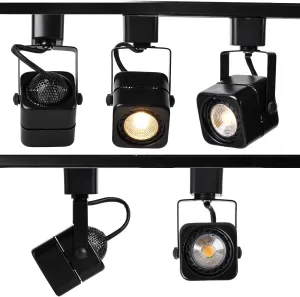 EAGLOD 10W H Track Light Heads, Dimmable LED Track Lighting Heads for Accent Retail Artwork, Linear Track Light H Type 3000K Warm White 120V 24° Angle Halo Type CRI90 (6 Pack) (Black 4000K)