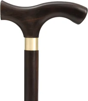 Ebony Wood Cane, Elegant Walking Stick with T-Shaped Handle for Men and Women Seniors Great Gift (Color : One-Piece, Size : 80cm/31.2inch)