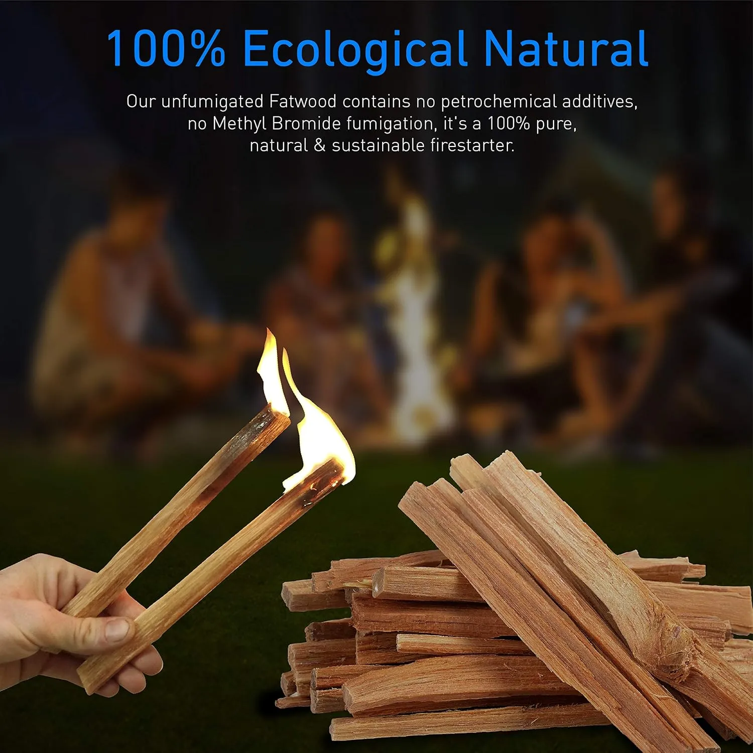 Eco-Stix Fatwood Fire Starter Kindling Firewood Sticks Bulk Packaged Firestarters 100% All Natural Resin Ocote Pine 10 Lbs