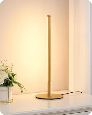 EDISHINE Upgraded LED Table Lamp, Stepless Dimmable Bedside Lamp with 3 Color Temperature, Modern Nightstand Lamp, Desk Lamp for Bedroom, Living Room, Corner, Gift, Metal Finish, Gold, 6W