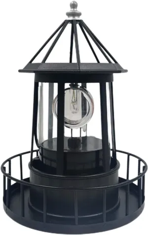 EKDJKK LED Solar Powered Lighthouse, 360 Degree Rotating Lamp Waterproof Light Decorative, Garden Smoke Towers, Statue Lights for Outdoor Garden Courtyard Decoration