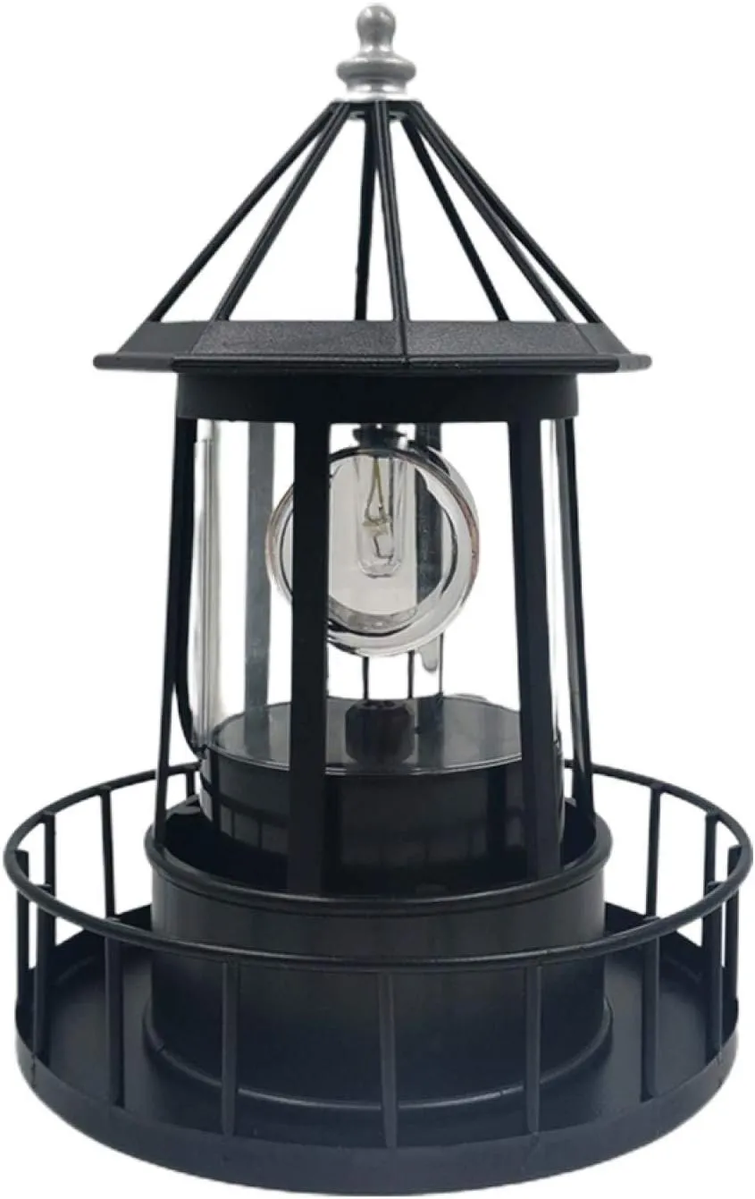 EKDJKK LED Solar Powered Lighthouse, 360 Degree Rotating Lamp Waterproof Light Decorative, Garden Smoke Towers, Statue Lights for Outdoor Garden Courtyard Decoration