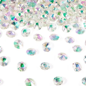 Elecrelive 100Pcs 18mm Glass Octagon Beads 2 Holes Crystal Chandelier Parts Replacement Beads AB Color Connector Beads for Lamp Hanging Pendants Curtain Parts Jewelry Making - Cyan