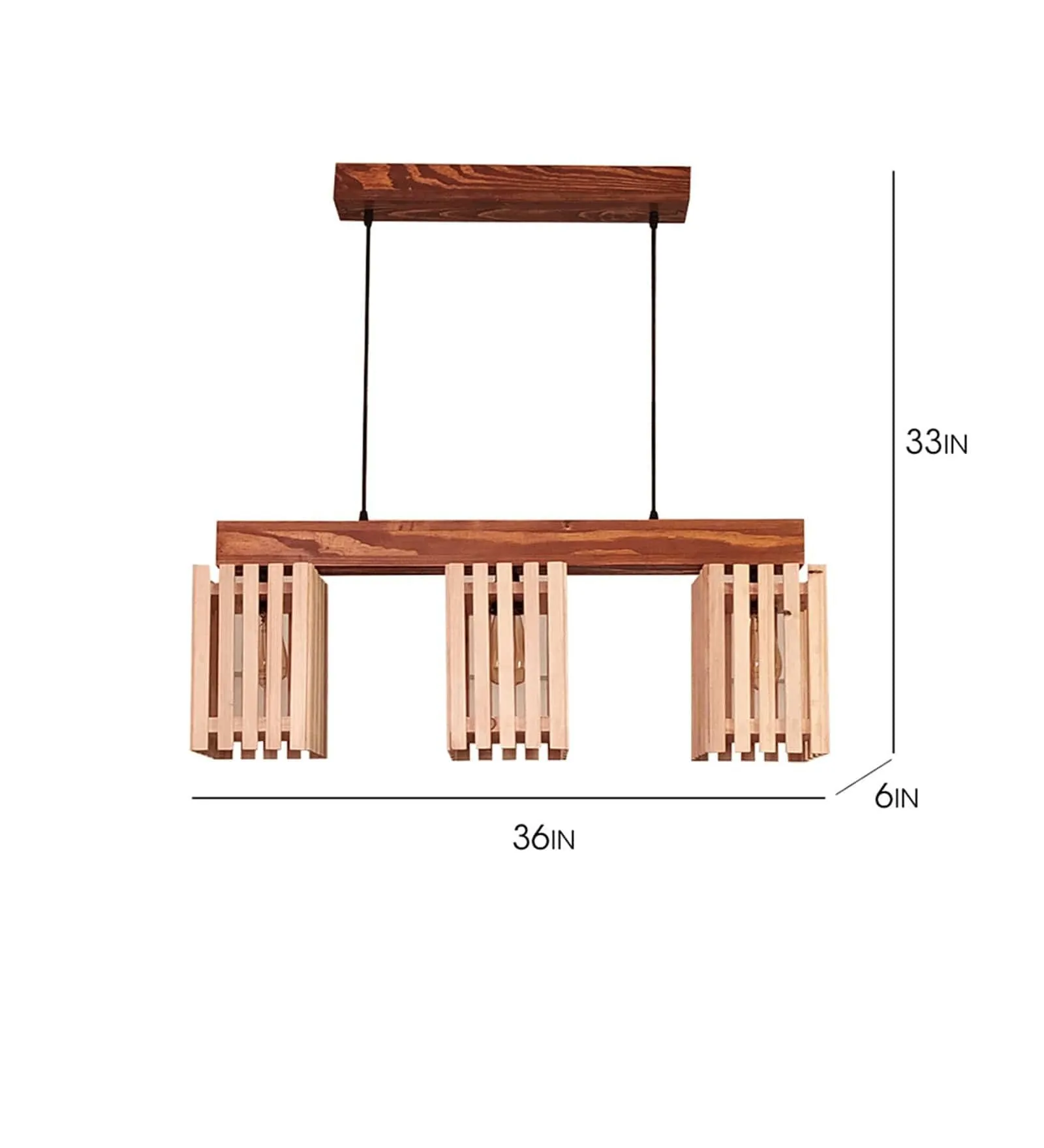 Elegant Beige & Brown Wooden Series Hanging Lamp (BULB NOT INCLUDED)