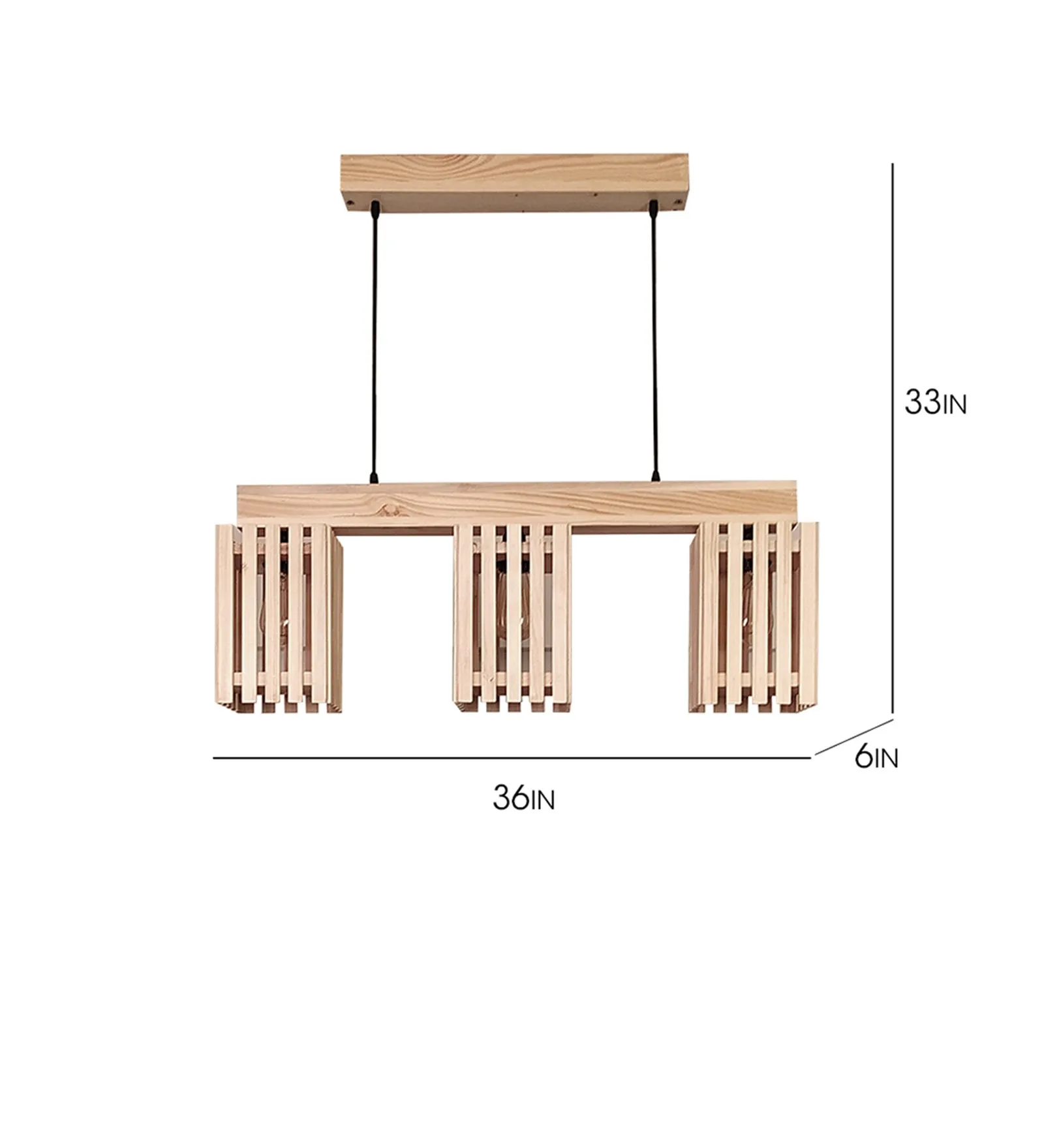 Elegant Beige Wooden Series Hanging Lamp (BULB NOT INCLUDED)