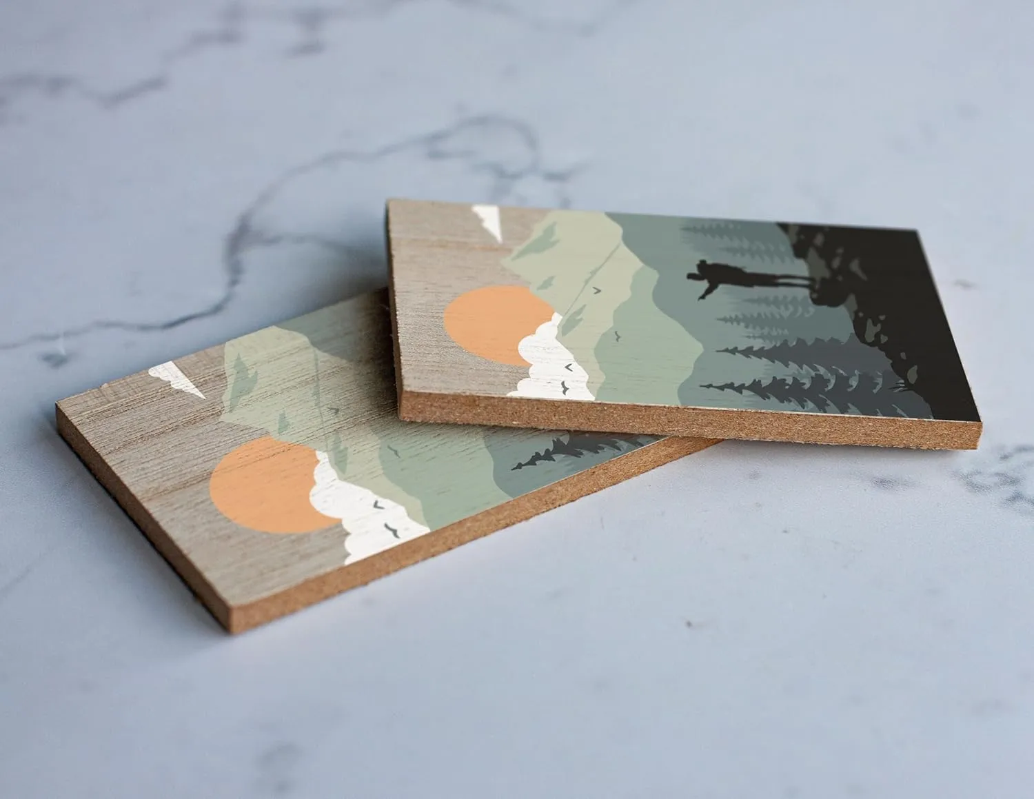 Elgin Nebraska 2" x 3" Wooden Fridge Magnet Hiking Design Camping Souvenir 4 Pack