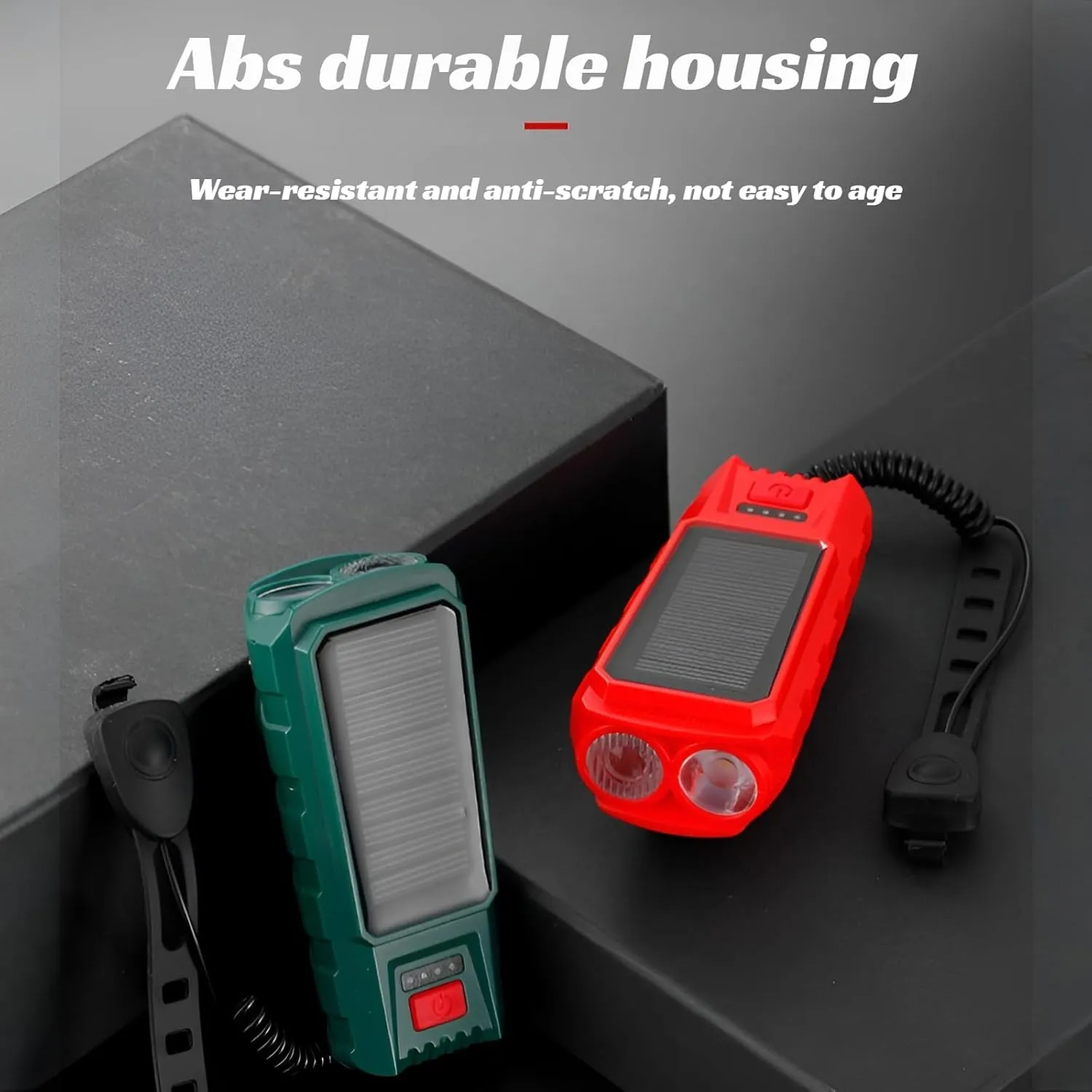 [Ellniges]【Solar Bike Lit with Horn】 300 Lumen lit USB/Solar Charging 130dB Alarm MTB Lit for Nit Riding ABS Waterproof Bike Accories Cycling Safe Adult/Kids