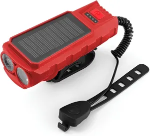 [Ellniges]【Solar Bike Lit with Horn】 300 Lumen lit USB/Solar Charging 130dB Alarm MTB Lit for Nit Riding ABS Waterproof Bike Accories Cycling Safe Adult/Kids