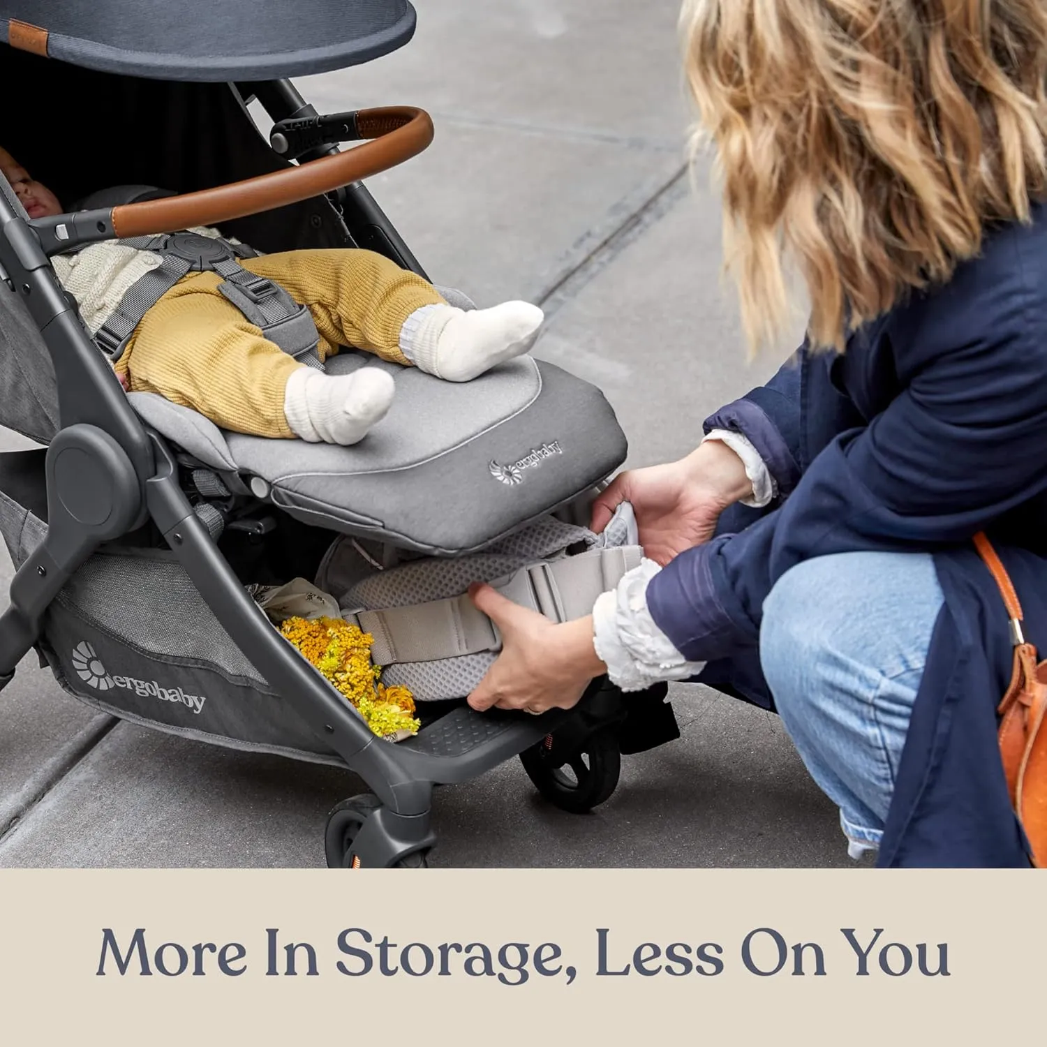 Ergobaby Metro  Deluxe Compact Baby Stroller, Lightweight Umbrella Stroller Folds Down for Overhead Airplane Storage (Carries up to 50 lbs), Car Seat Compatible, Empire State Green